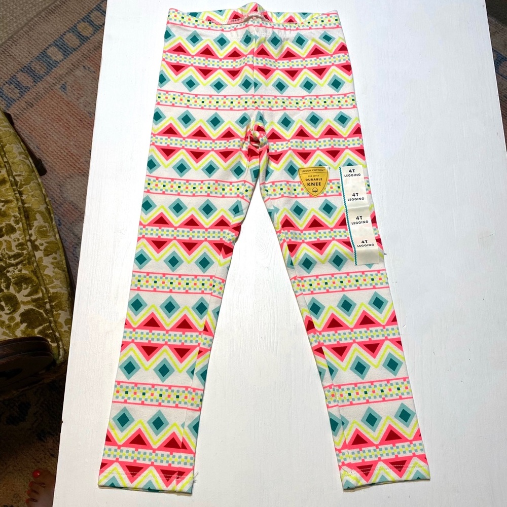 4T Aztec Cotton Girls Leggings, Target, Never Worn
